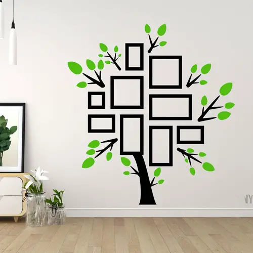 Family tree wall decals with frames
