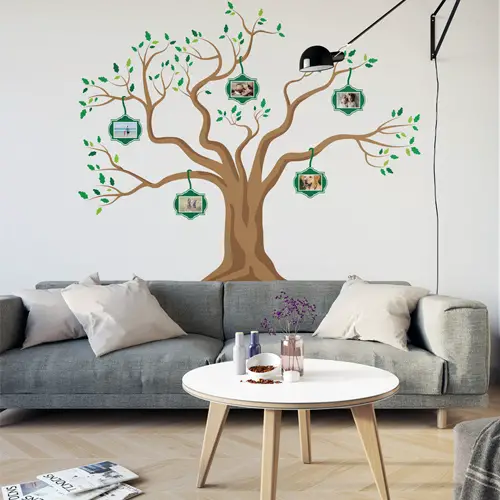 Large family tree wall decal with frames