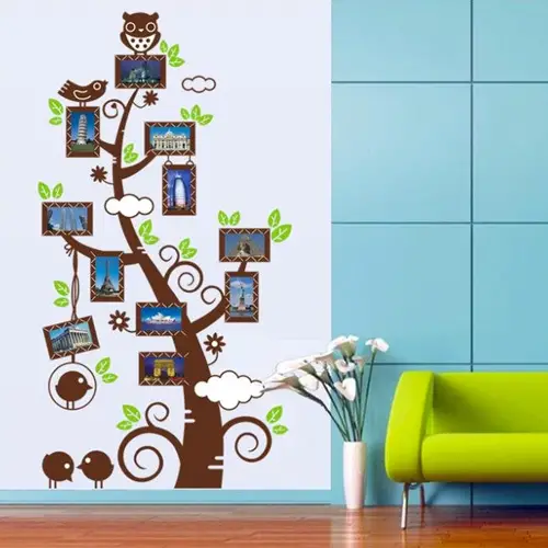 Magical family tree wall decal with birds
