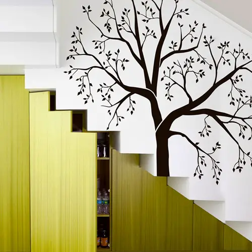 Staircase family photo tree wall decal