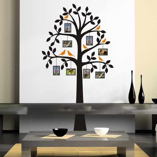 Tall family tree wall decal with frames