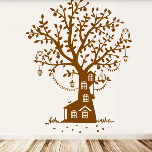 The owl's treehouse wall sticker