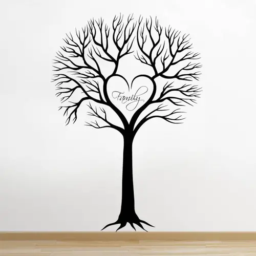 Tree wall decal with the word family