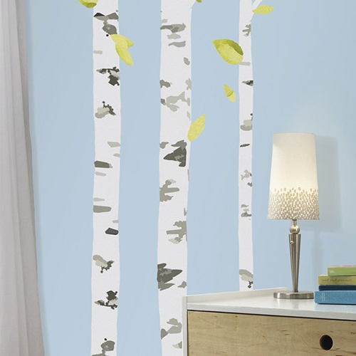 Full wall birch trees decal