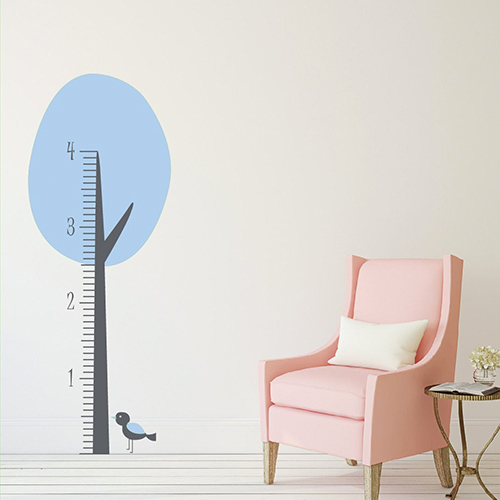 Kids growth chart tree wall decal