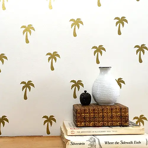 Modern wall decal with palm tree pattern 