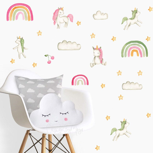 Baby Unicorns With Rainbow and Stars