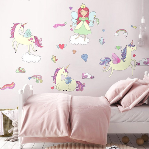 Fairy and Unicorns Wall Decal