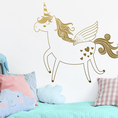 Gold Unicorn Wall Decal