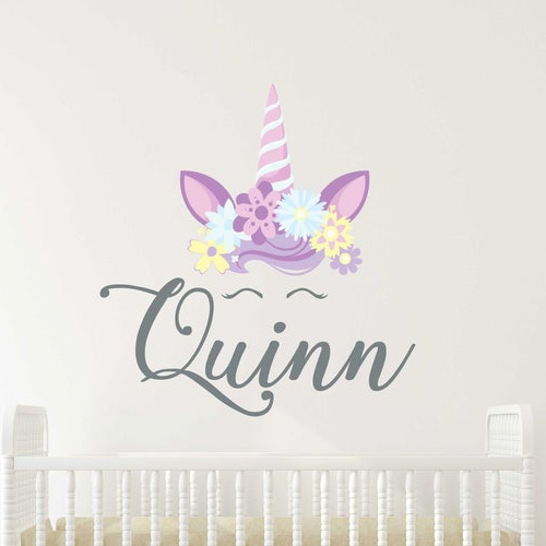 Personalized Unicorn Head Wall Decal