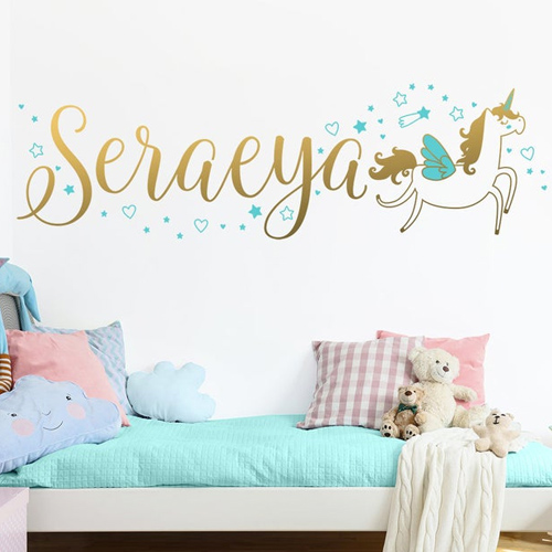 Personalized Unicorn Vinyl Wall Decal