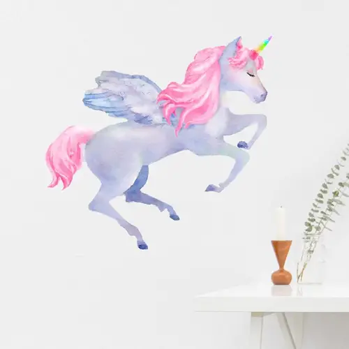 Wall Decal of a Unicorn With Wings