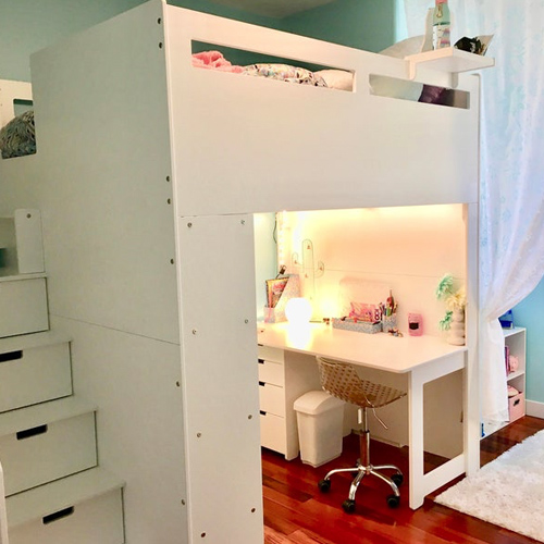 full size loft bed with desk