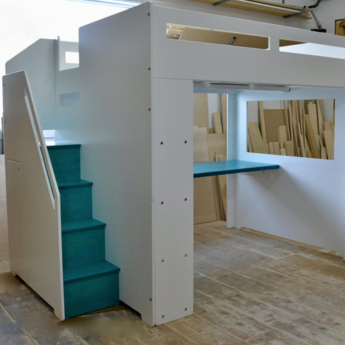 modern bunk bed with desk