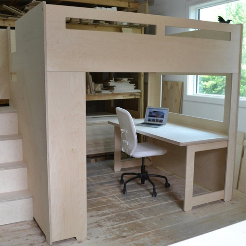 bunk with desk underneath