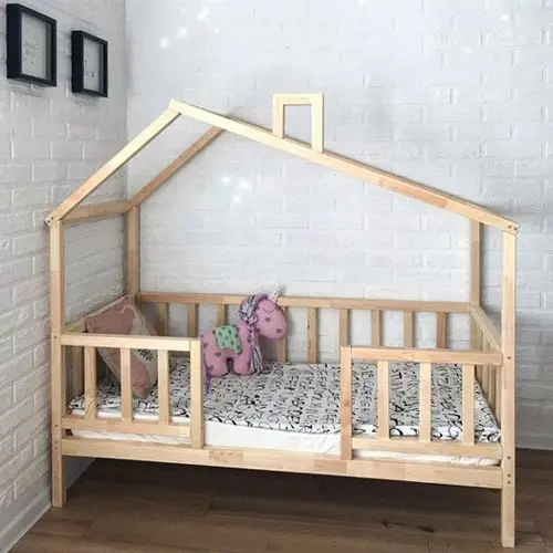 Modern kids bed for toddlers Children bunk bed Montessori house bed with customisable size Floor bed Toddler bed Gift Play house bed frame