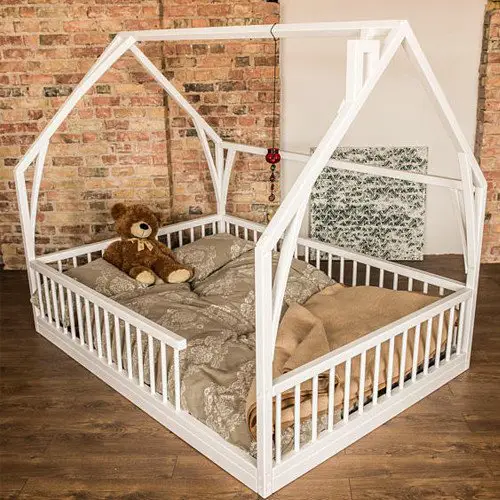 Montessori Bed With A Removable Railing