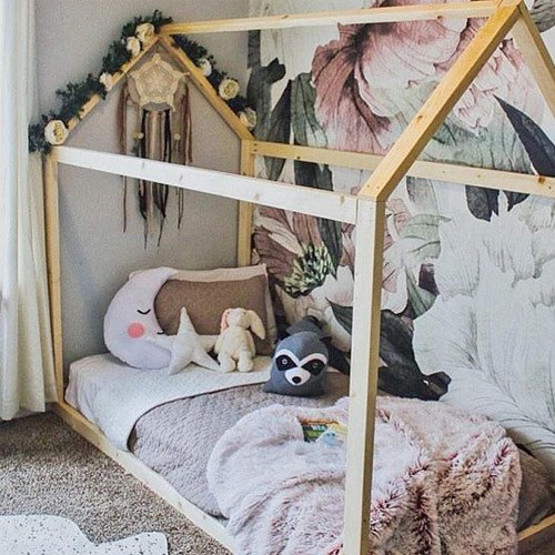 kids twin house bed