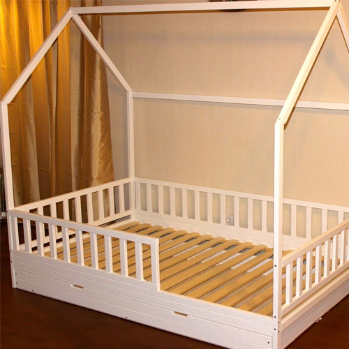 Eco painted wooden toddler bed, with trundle