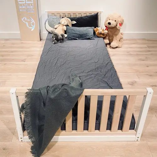 Full-size Handmade wooden floor bed for toddlers