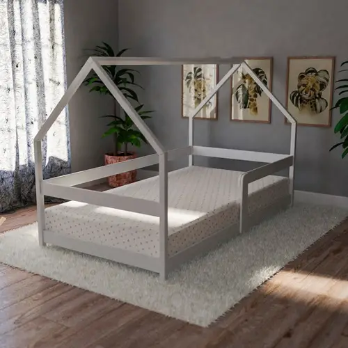 House shaped double-size toddler floor bed plan