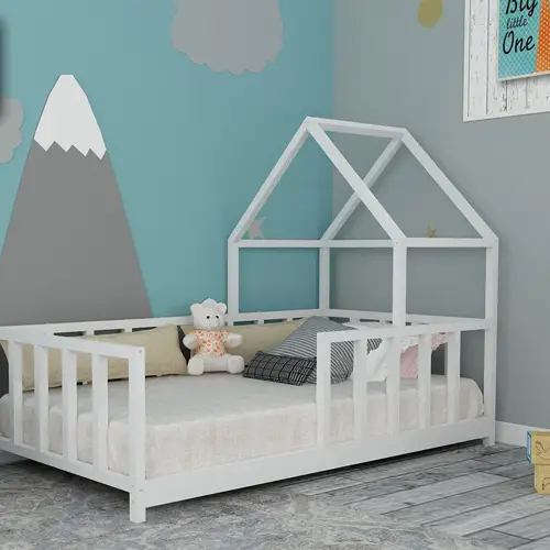 Montessori wooden house bed plan for toddlers