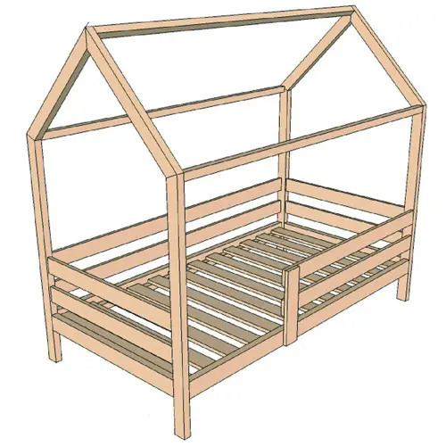 wooden canopy bed plan with detachable legs 