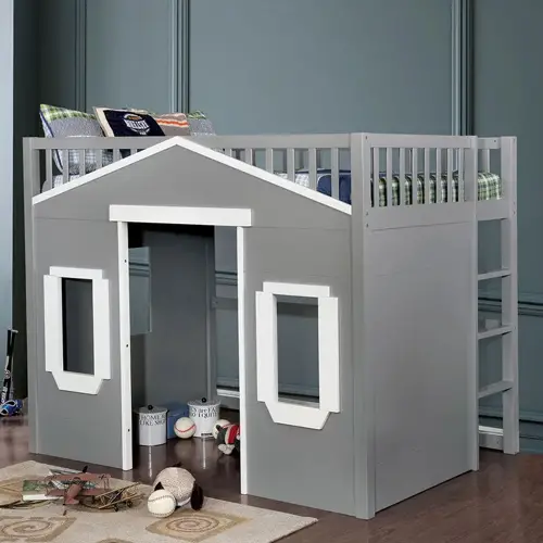 Wooden Coan Loft bed for a toddler in Grey
