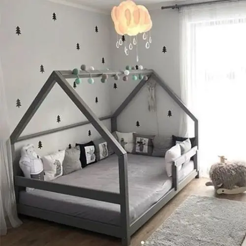 Wooden full-bed house frame bed plan