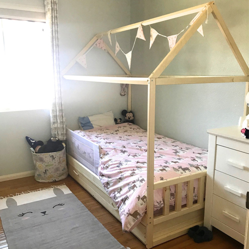 Wooden Toddler floor bed/ Nursery crib