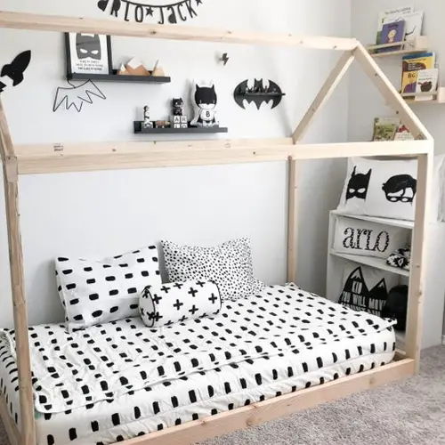 Wooden twin-sized platform bed plan for toddlers