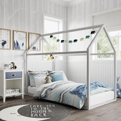 Wrought-iron Skyler twin platform bed for toddlers