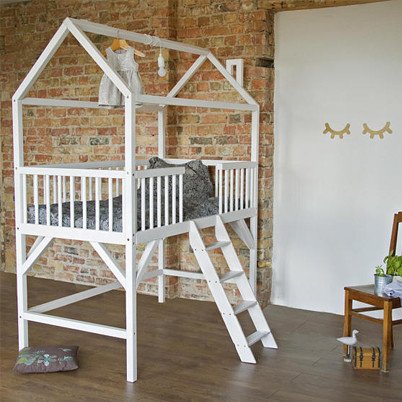 loft bed with house underneath