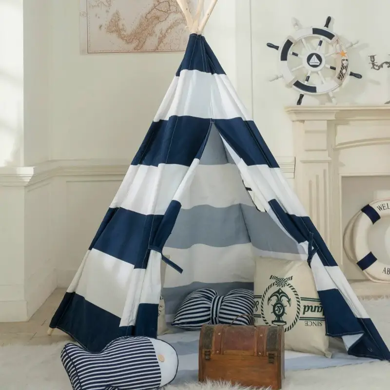 Black and White Striped Teepee Tent