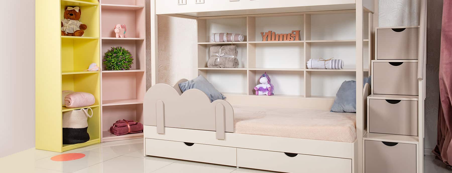 bunk beds with storage and slide