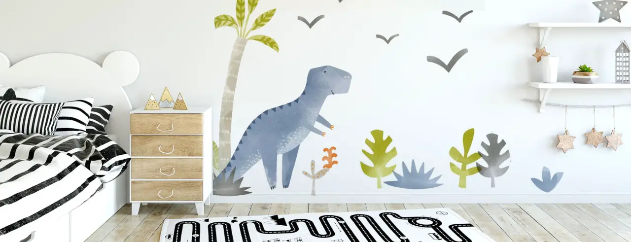 Supzone 3D Dinosaur Wall Sticker Dinosaur Head Wall Decals Vinyl Removable Wall Decor Watercolour Wall Decal Opening Mouth Dinosaurios Wall Art for Bedroom Playroom Living Room Wall Mural Sticker