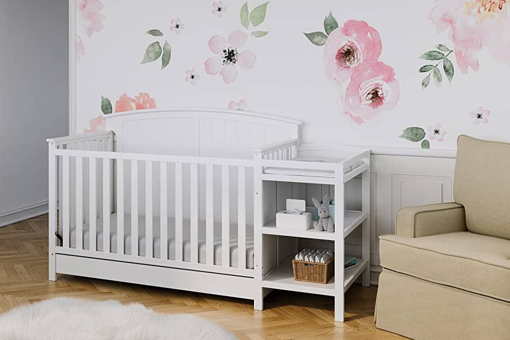 baby cribs with changing table and mattress