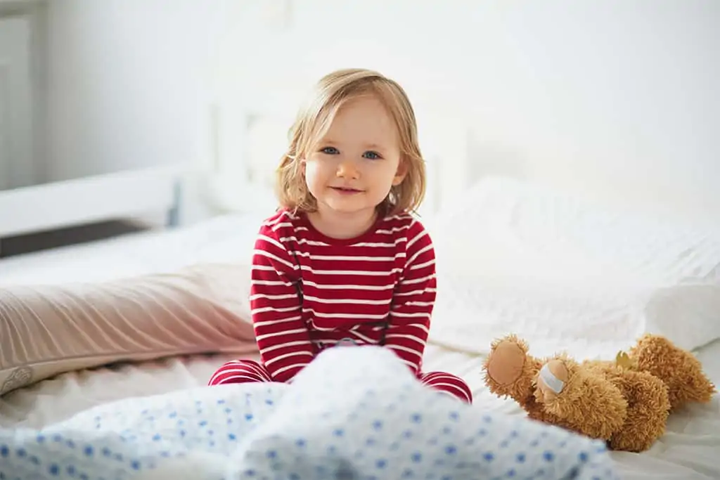 Toddler in bed